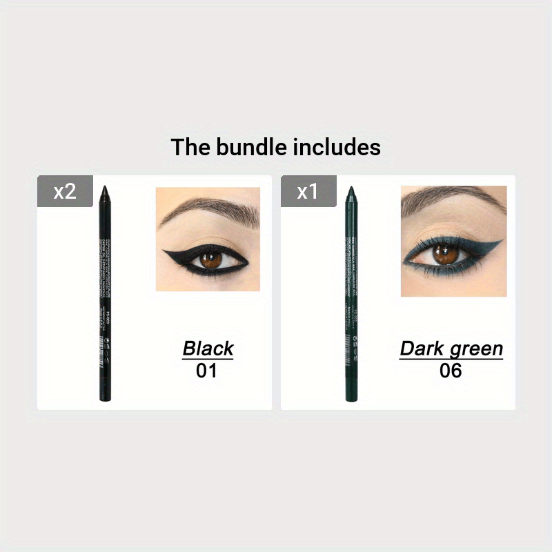 Women's Waterproof Eyeliner Pencil Long-Lasting Smudge-Proof Glitter