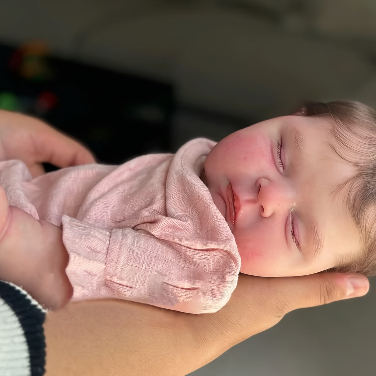 Realistic 19-Inch Reborn Baby Doll with Cloth Body and Toy Accessories Pink