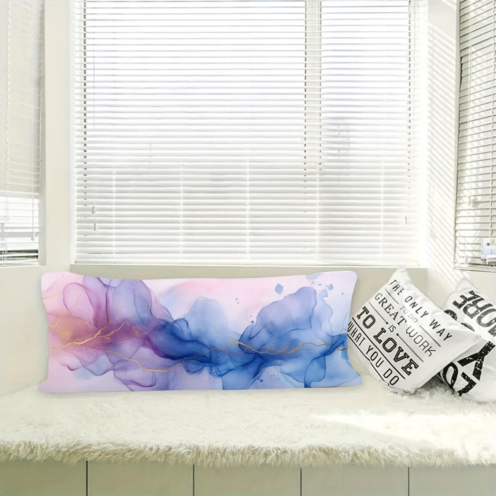 Abstract Watercolor Body Pillow Cover Rustic Farmhouse Double-Sided Polyester Zipper Decorative Pillowcase