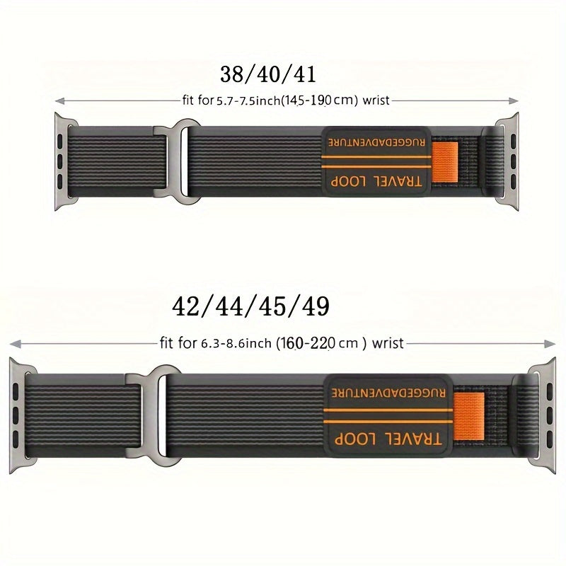 Double Joint Nylon Watch Strap for Apple Watch Series 1-9 Sports Nylon Band with Metal Buckle