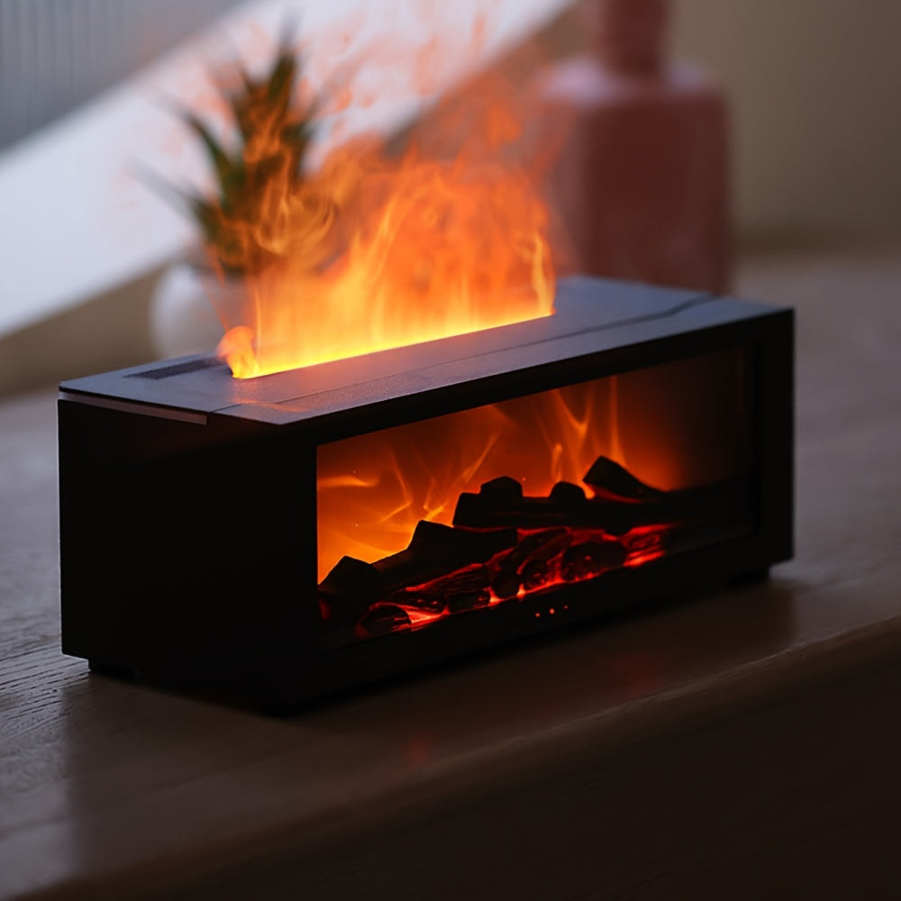 Simulation Flame Fireplace Humidifier with Remote Control and USB Power
