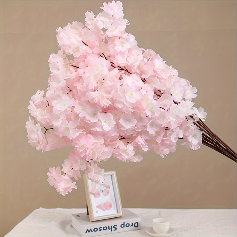 Ramas artificiales de cerezo en flor rosa para decoración de arcos de boda, plástico, sin energía