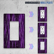 Polycarbonate Light Switch Cover with Sparkling Purple Pattern for Home or Office