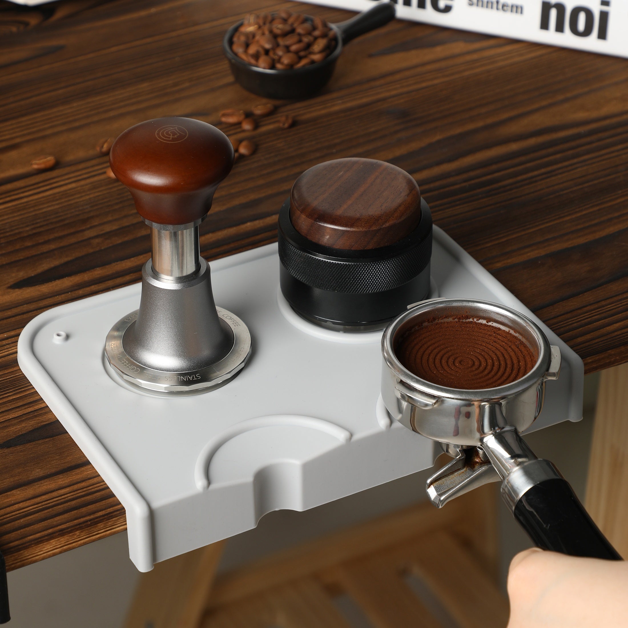 Coffee Barista Set Silicone Espresso Tamper Mat and Spoon Kitchen Accessories