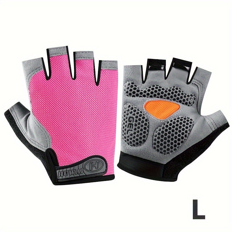 Half-Finger Breathable Polyester Fitness Gloves for Outdoor Sports Non-Slip