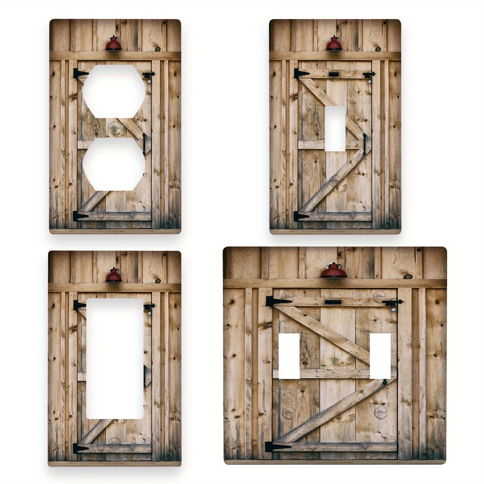 Rustic Barn Door Wall Plate Cover Decorative Light Switch and Outlet Receptacle Face Plate