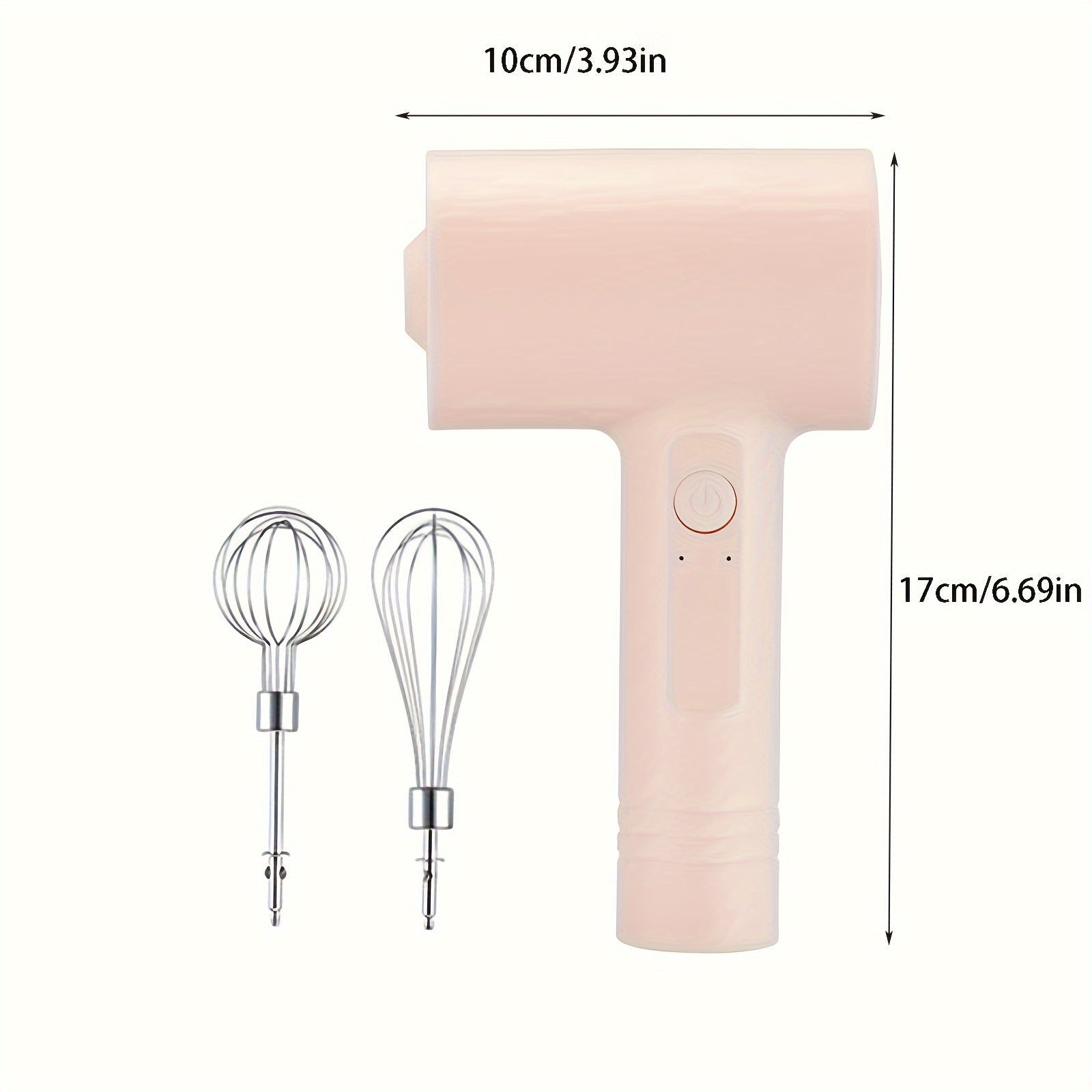 Stainless Steel Handheld Electric Mixer with Detachable Dual Whisks for Baking