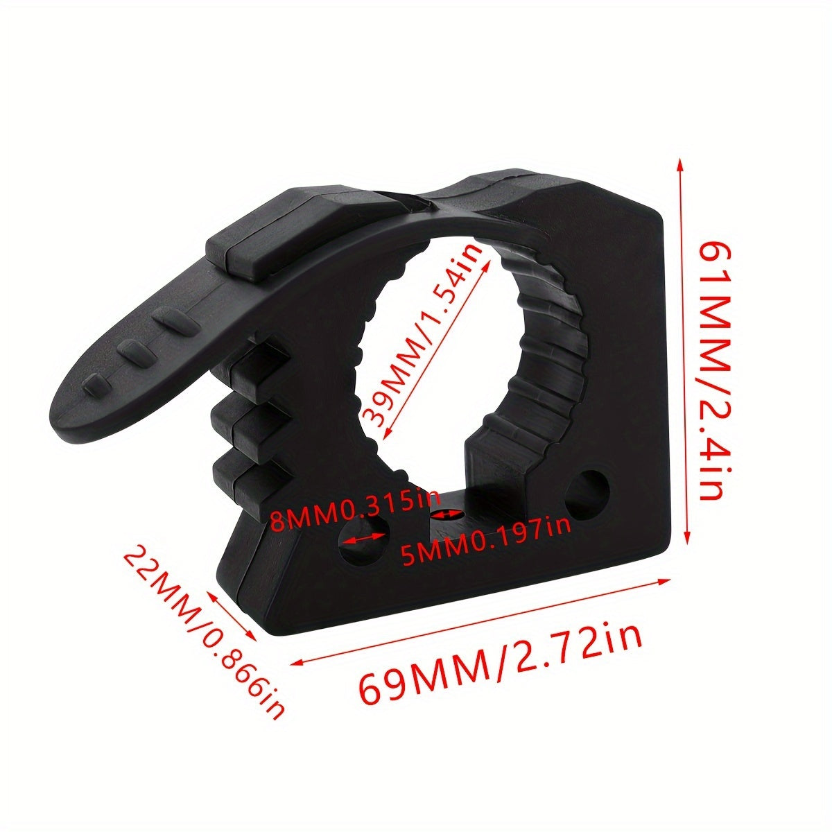 Rubber Clamps Red and Black Quick Release for Off-Road Vehicles