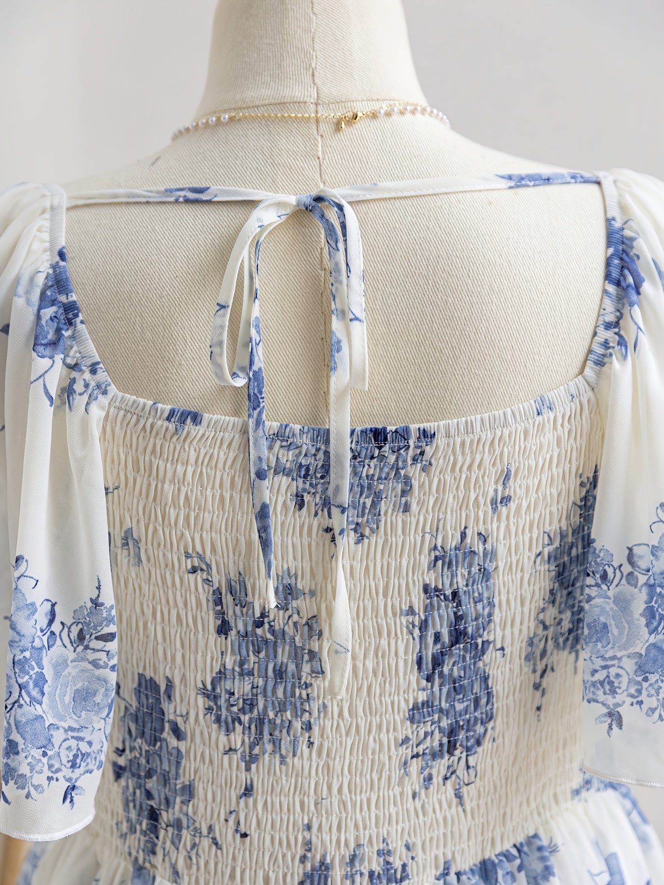 Plus Size Women's Floral Print A-Line Top Ruffled Neck Short Sleeve Polyester