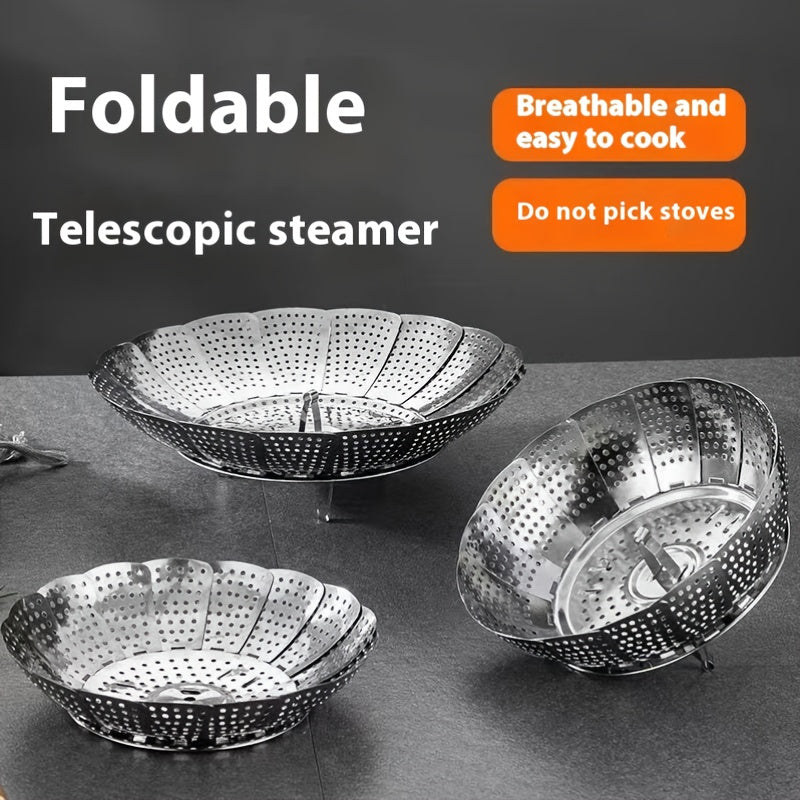 Stainless Steel Folding Steamer Basket for Healthy Cooking Kitchen Tool