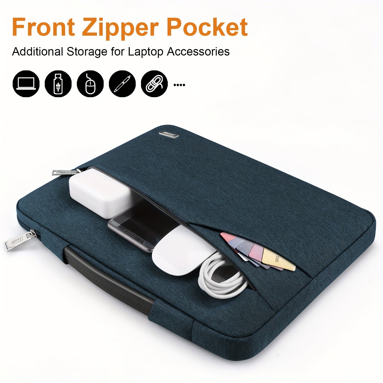 Waterproof Shock-Resistant Denim Laptop Sleeve Bag for 13-16 Inch MacBook and Notebooks