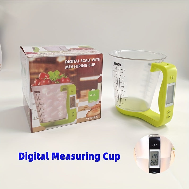 Digital Kitchen Scale with Measuring Cup LCD Display Leak-Proof 1000g-1g