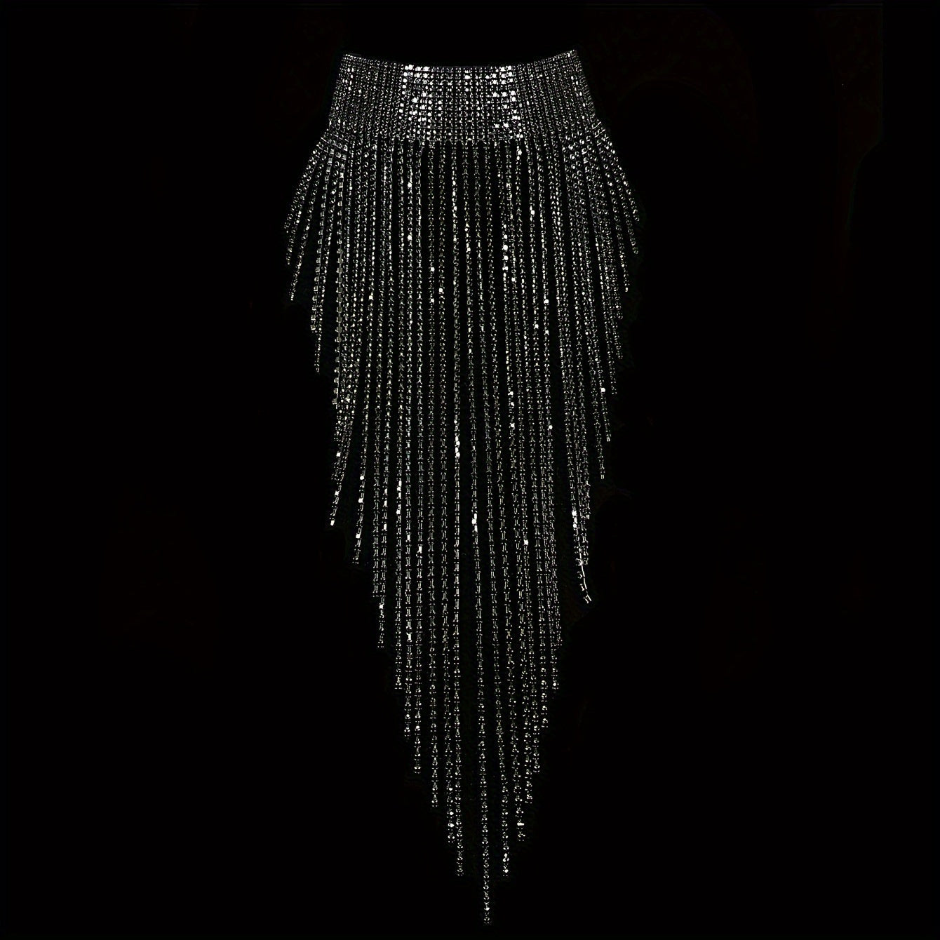 Rhinestone Tassel Necklace for Elegant Party Wear Jewelry for Nightclub Events