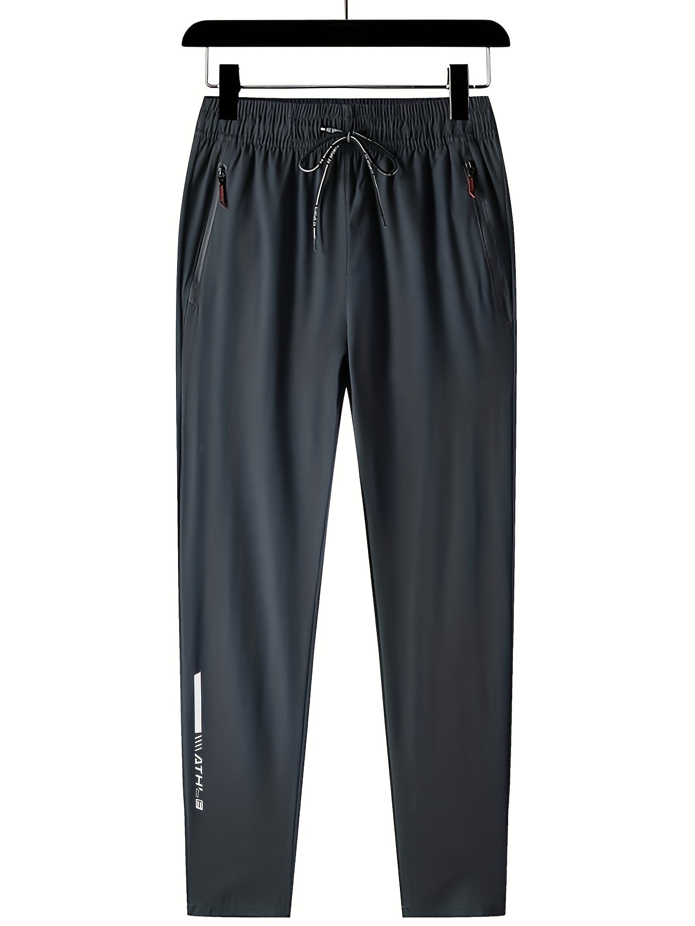 Мужские летние джоггеры из дышащего полиэстера с молнией, повседневные спортивные штаны