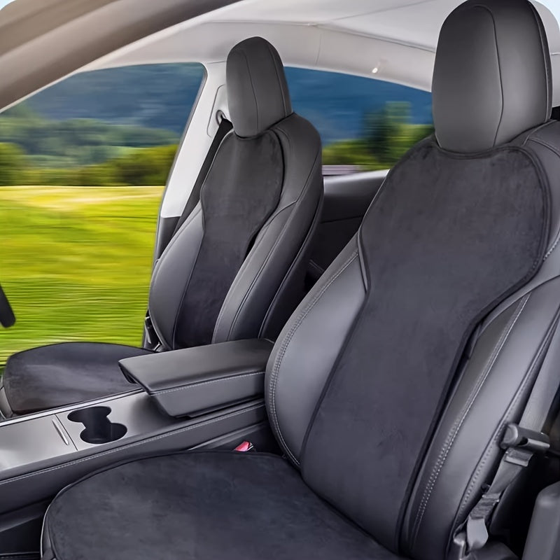 All-Season Flannel Seat Cushion Covers for Tesla Model 3 and Y Rear and Front Seats