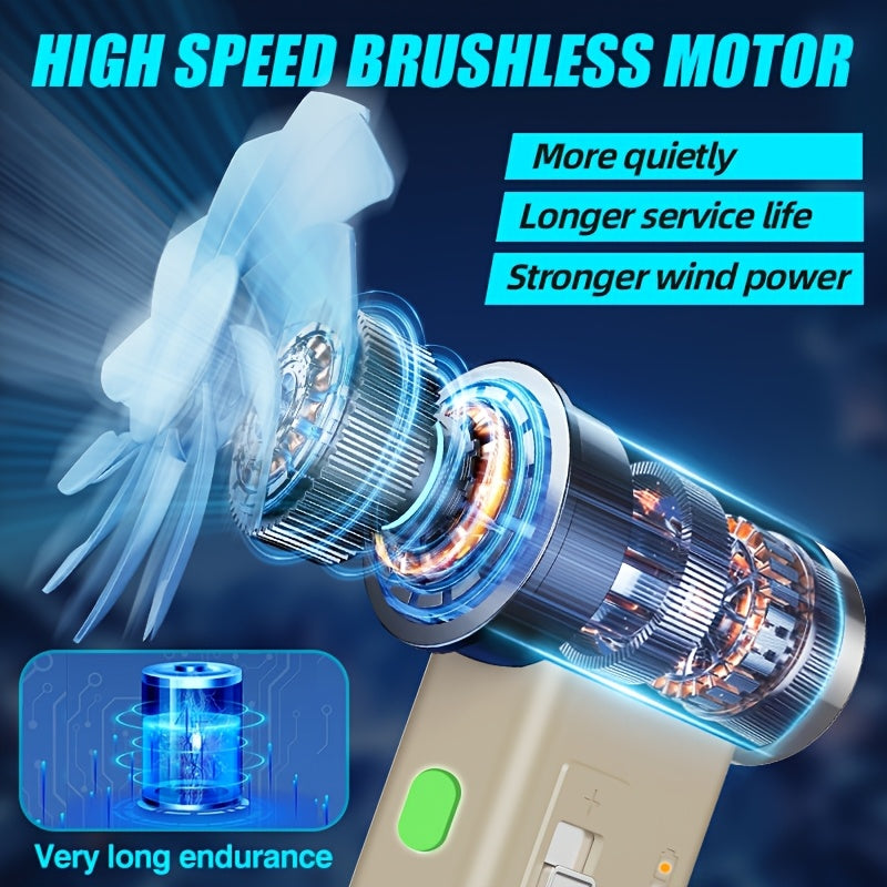 Portable Handheld Fan with High-Speed Brushless Motor and Strong Dust Removal