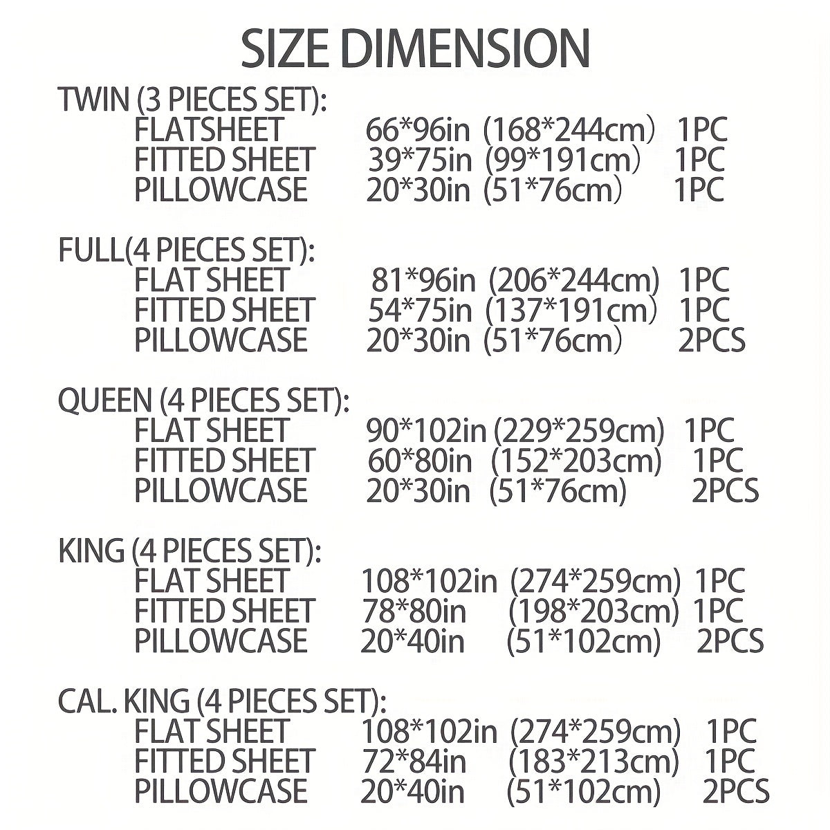 4-Piece Bed Sheets and Pillowcase Set for Bedroom Decor Queen Size