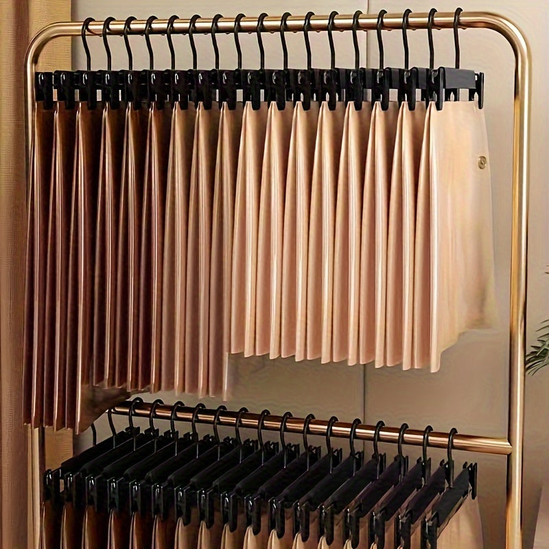 20-Pack Anti-Slip Plastic Pants Hangers with Rotatable Hook Space Saving