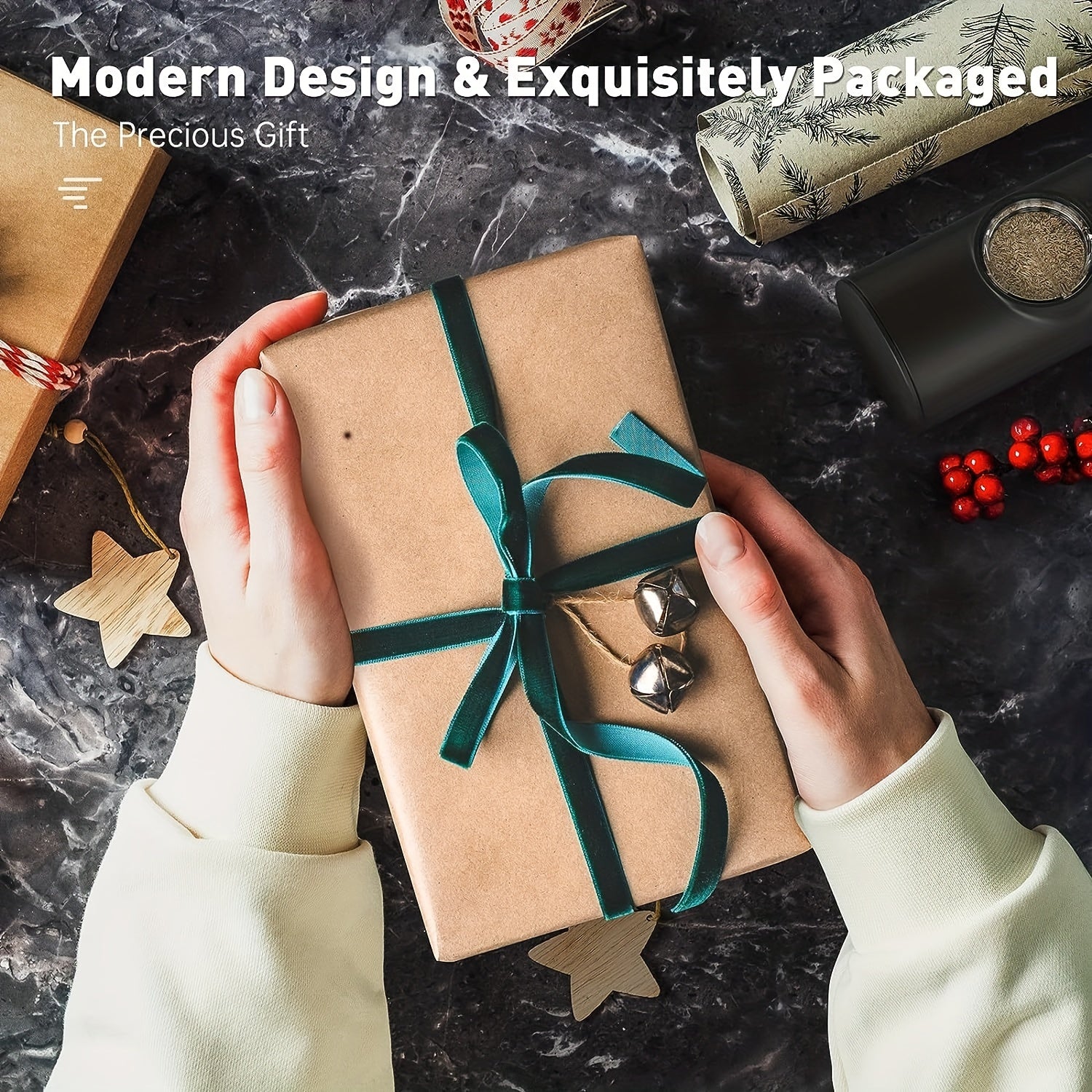 Grinder Set for Meat and Spices, USB Rechargeable, Adjustable, Two-Piece Gift