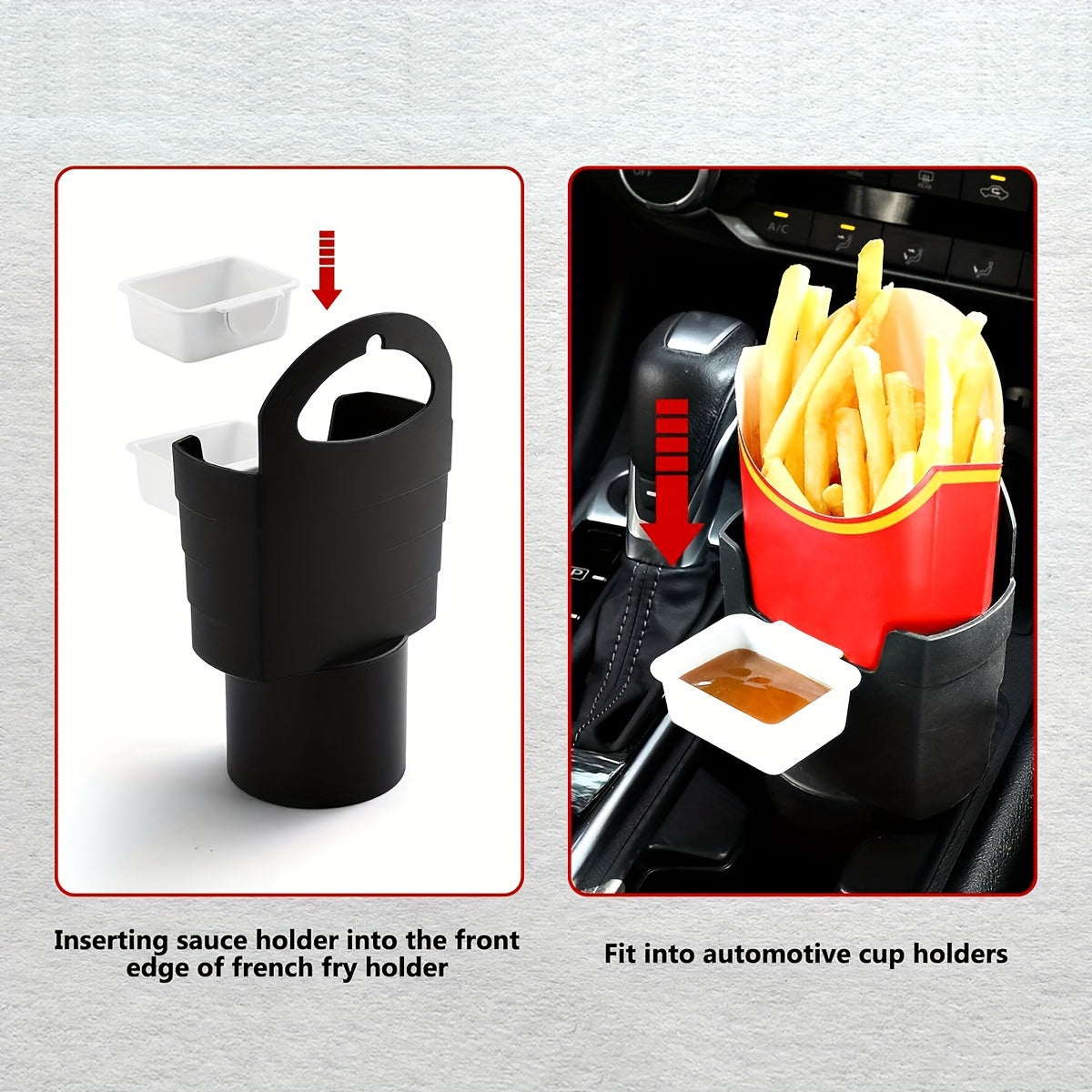 French Fry Holder with Sauce Container 18cm x 10cm PVC Food Storage