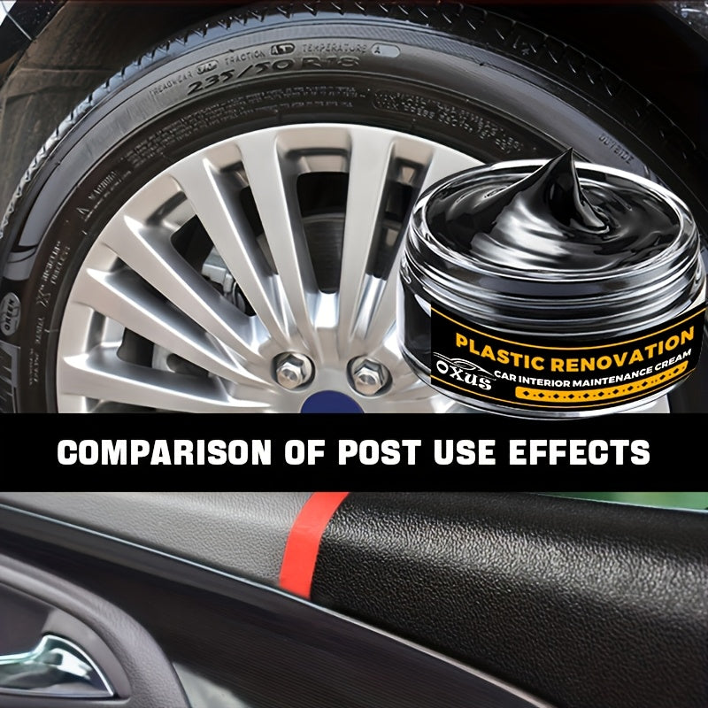 Cera de renovación de plástico para interior de coche y restauración del brillo de neumáticos
