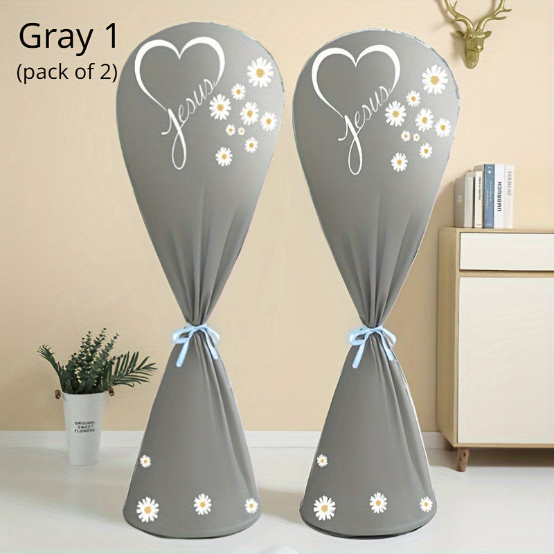 Set of 2 Plastic Fan Dust Covers Reusable Washable Home Office Hotel