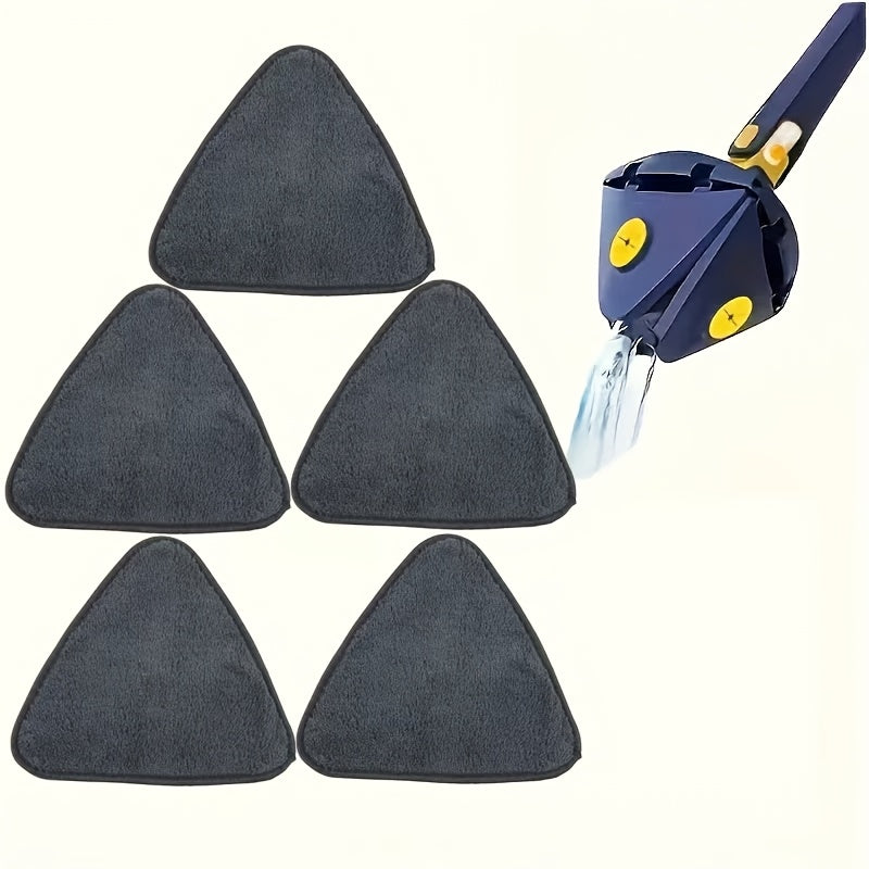 Washable Triangle Mop Pads Set of 3, 5, or 10 Non-Shedding Replacement Heads for Cleaning