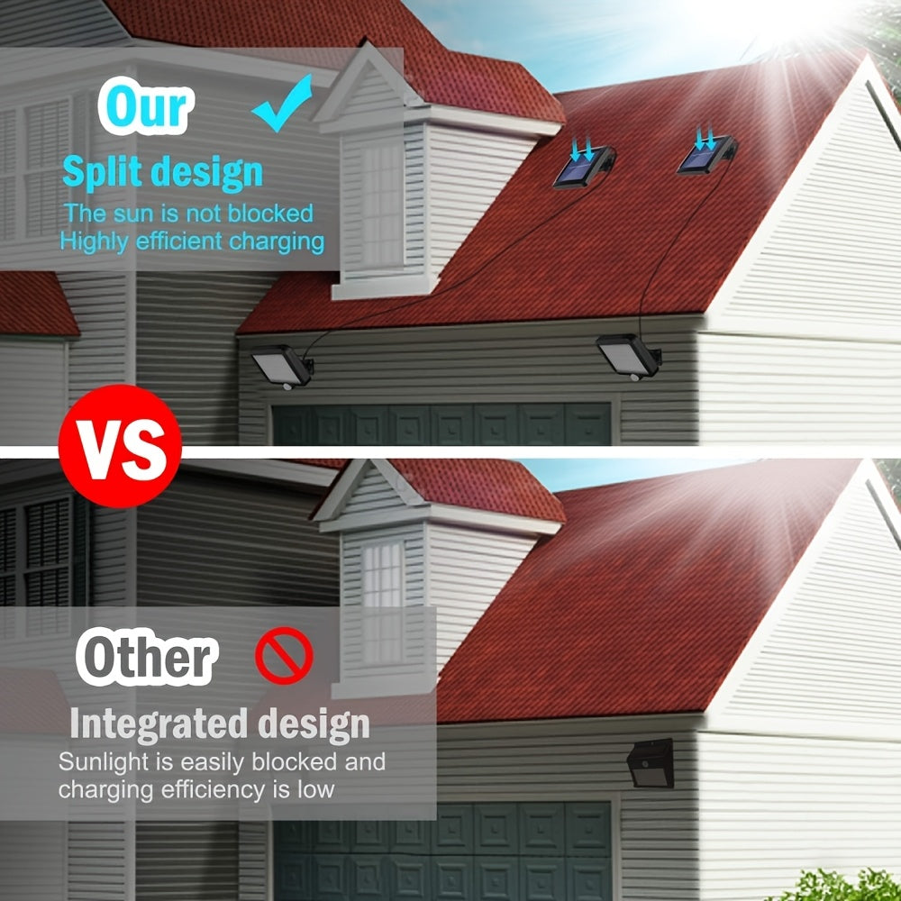 2pcs Solar Wall Light with Motion Sensor 56 LED Outdoor Security Sconce