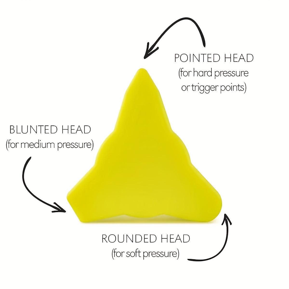 Portativ silikon uchburchak massajchi chuqur mushaklarni bo'shatuvchi, foydalanish uchun qulay.