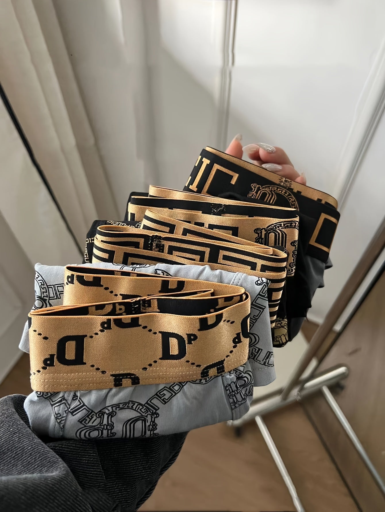 Men's Cotton Underwear Breathable Flat Corner Shorts with Elastic Waist for Daily and Sports Use