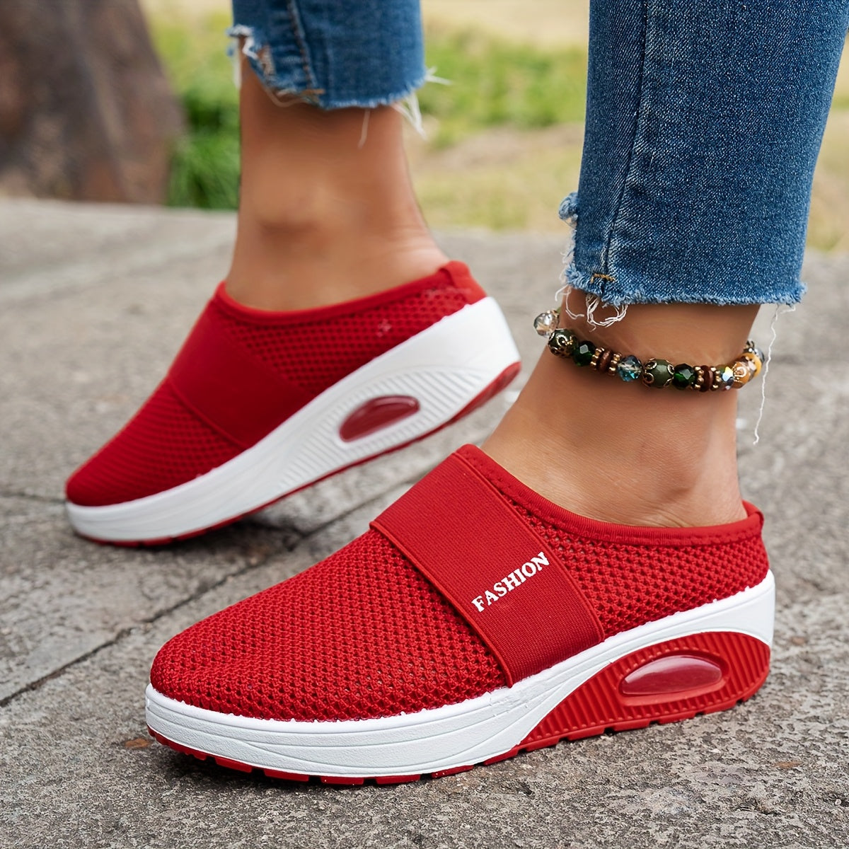 Women Lightweight Slip-On Wedge Sandals Breathable Mesh Casual Summer Shoes