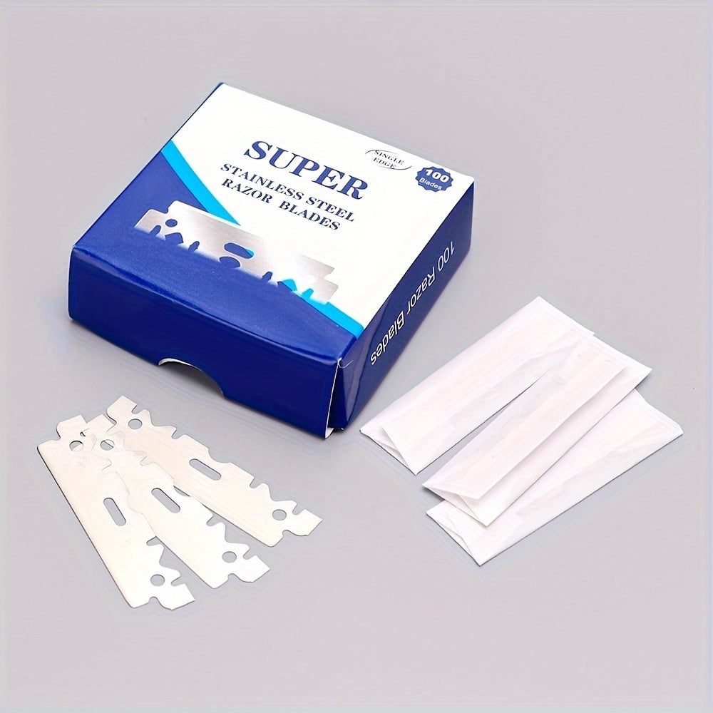 100pcs Safety Razor Blades Half Single Edge Manual Shaving Blades for Barbers