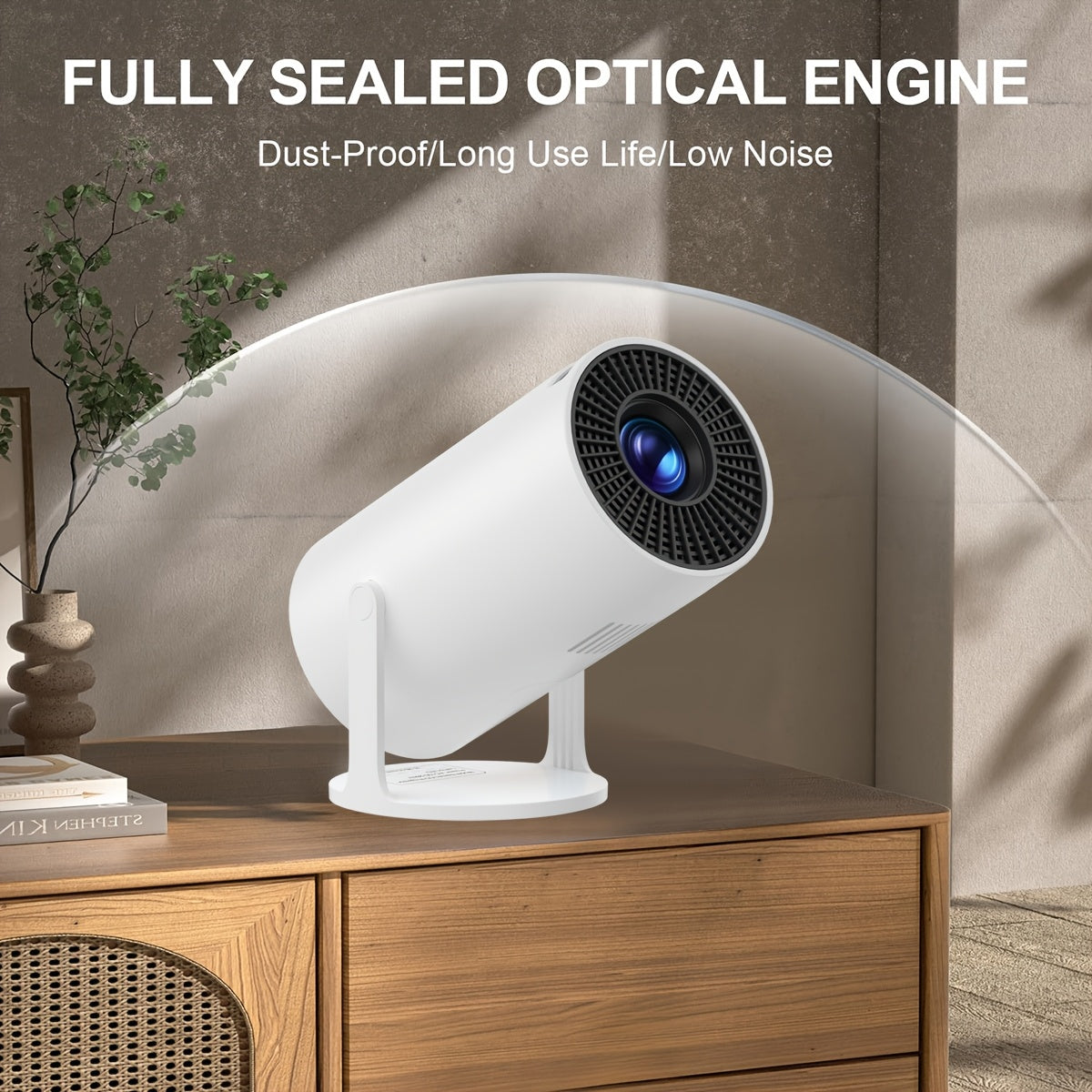 Mini Projector 4K Ultra Bright Portable with 180° Stand Home Office Party