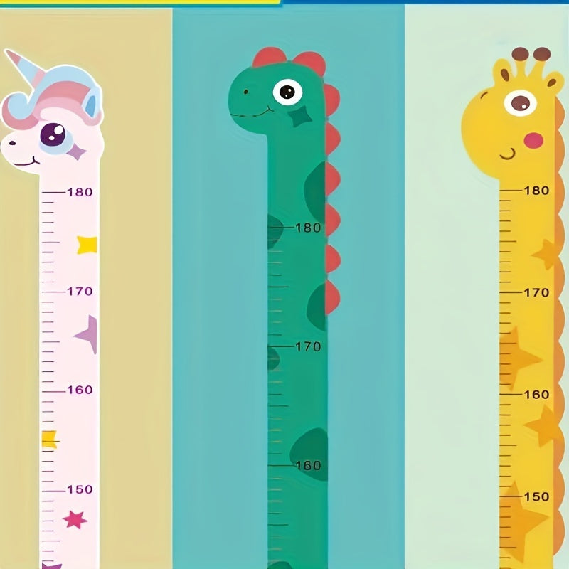 Animal Print Giraffe and Dinosaur Height Chart Wall Decals Vinyl for Kids Room Decor