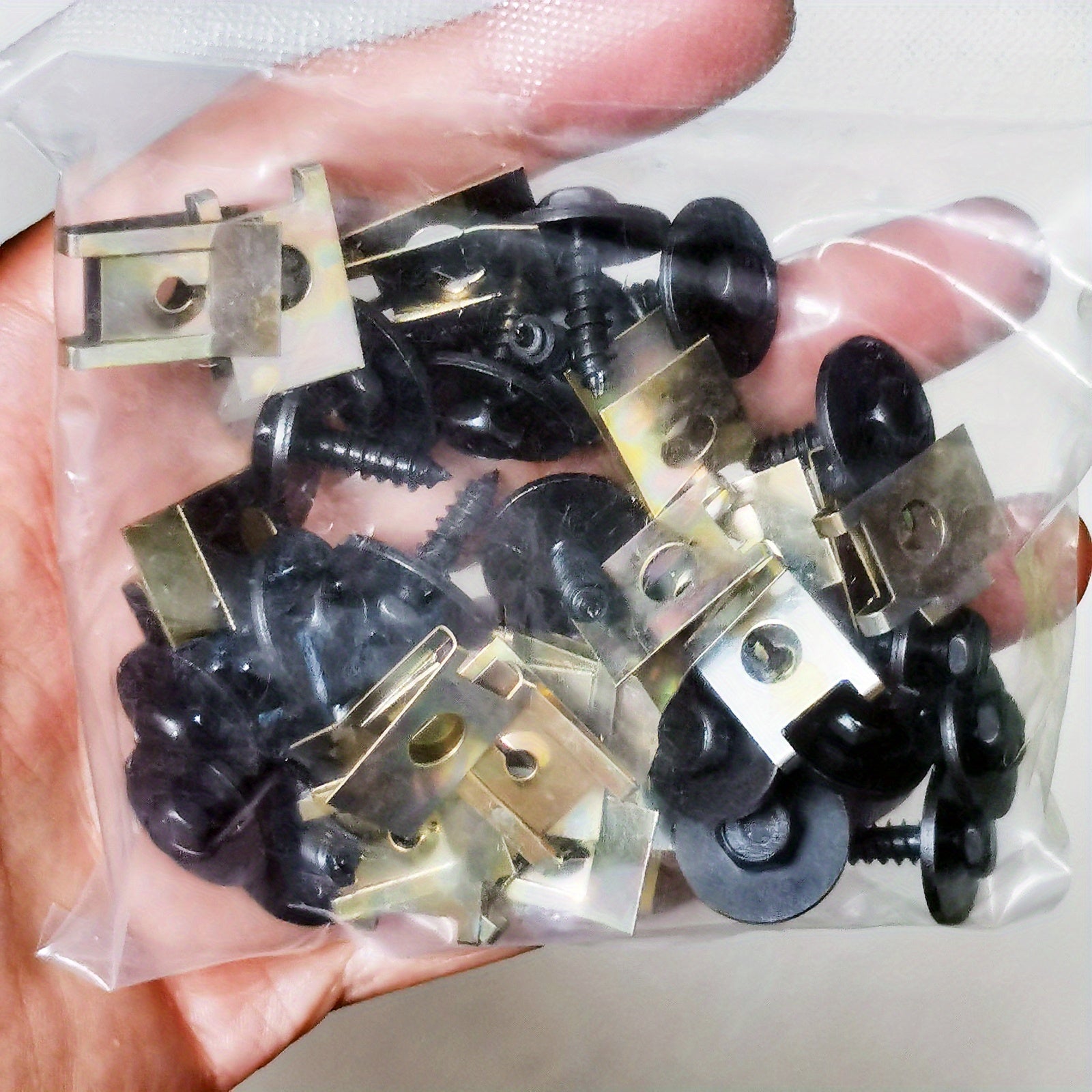 40PCS Metal Nut Screw Washers U-Nut Clips for Car Engine Shield Bumper