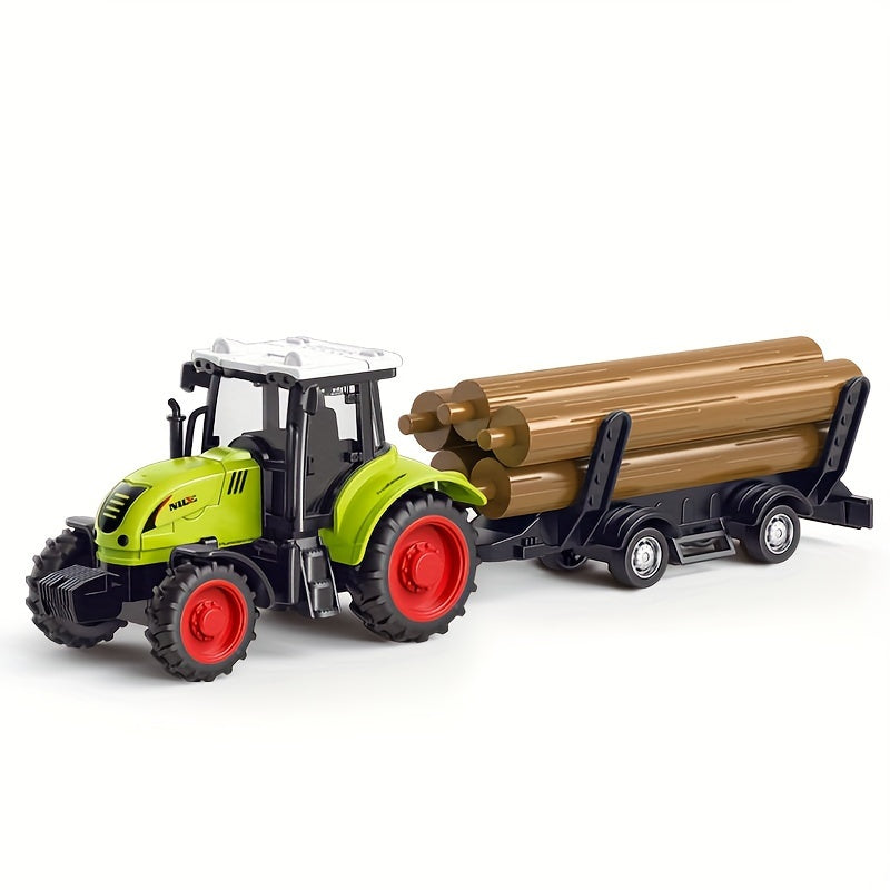 Plastic Farm Toy Set for Kids Aged 3-6 with Detachable Haulers