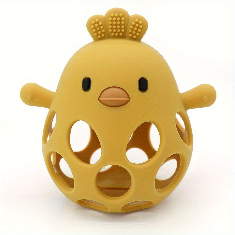 Baby Teether with Hand Grip Hollowed Out Chicken Design for Teething Relief