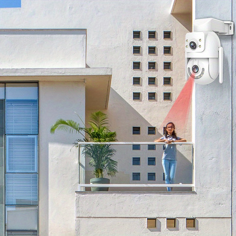 Indoor Dual Lens WiFi Security Camera with Pan Tilt 1080p Night Vision AI Detection