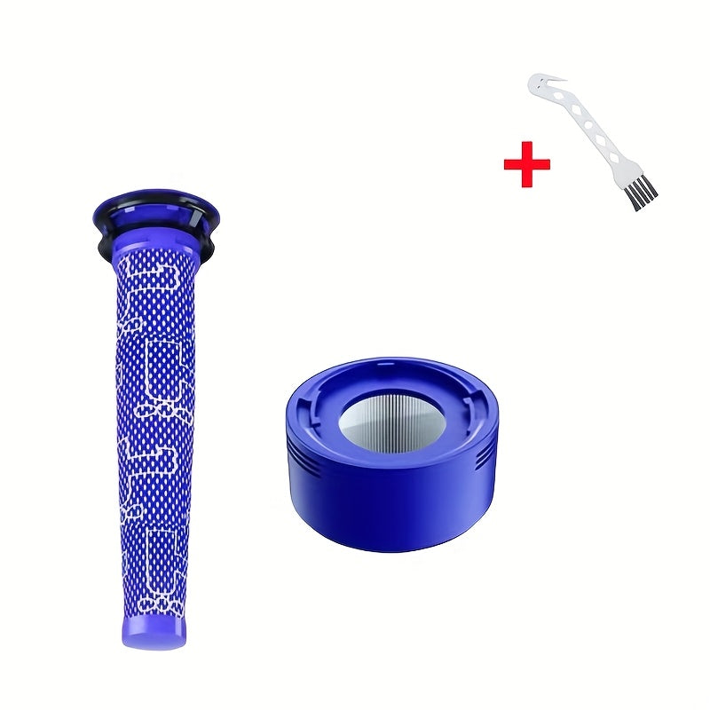 Mos keladigan vakuum filtri kartridj to'plami, ikki filtr va cho'tka bilan, ko'k ABS