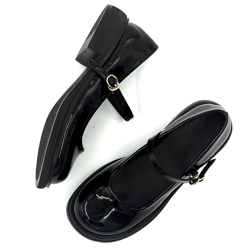 Women's Black Synthetic Mary Jane Shoes Jewelry Elegant and Versatile