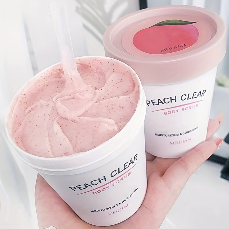Peach Body Scrub Moisturizing Exfoliator with Niacinamide for All Skin Types