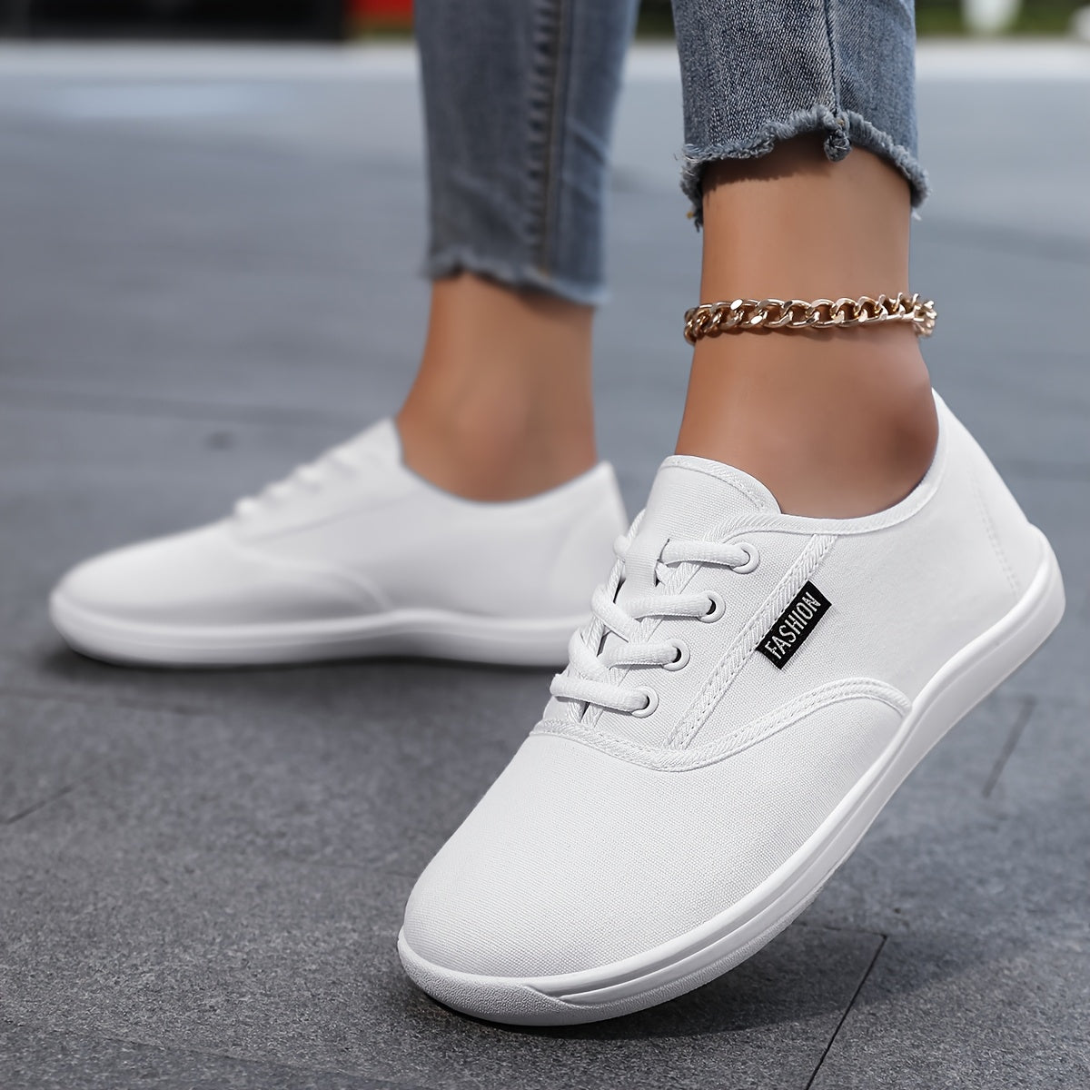 Women Wide-Toe Sneakers Breathable Fabric Casual Walking Shoes