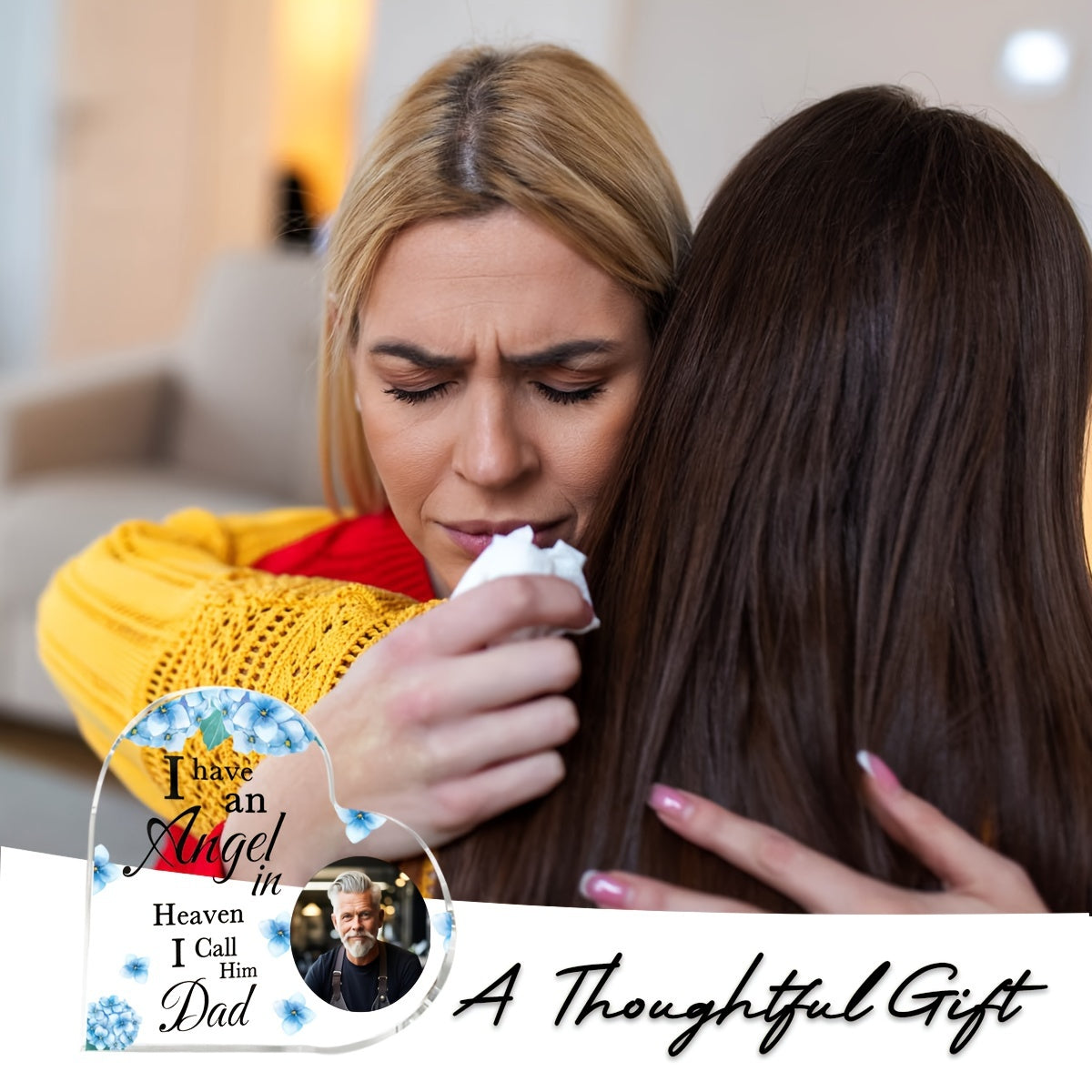 Akril yur shaklidagi foto plakati otaga xotira sovgʻasi, Otalar kuni, uy bezaklari