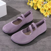 Women’s Breathable Slip-On Sneakers Black Knit Casual Walking Shoes