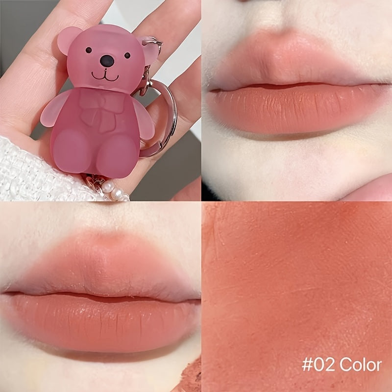 Six-Color Bear Lip Gloss for Couples and Girlfriends Moisturizing Matte Waterproof Long-Lasting