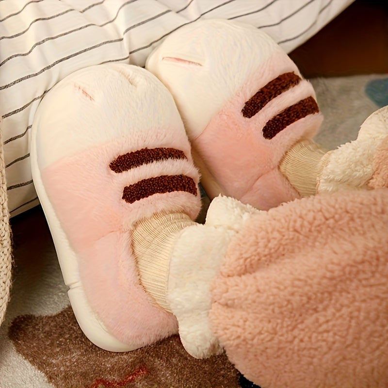 Ayollar uchun mo'ynali mushuk paw shippirlari ichki issiqlik uchun qulay slip-onlar - Bir nechta o'lchamlar