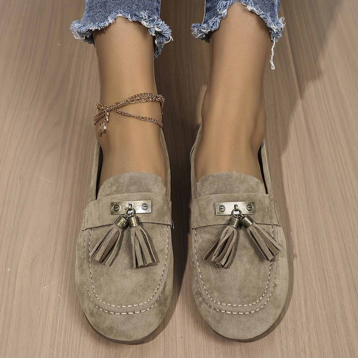 Women’s Retro Flat Loafers with Bow, Breathable Fabric, Soft Sole