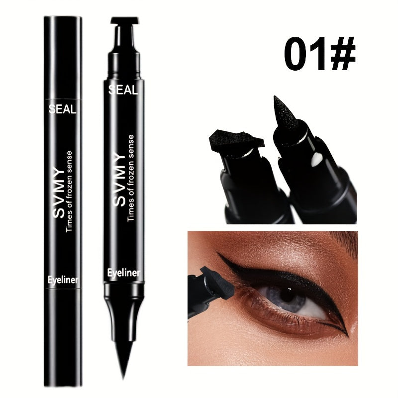 Liquid Eyeliner Pen Women Waterproof Long-Lasting Dual-Tip Black
