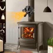 Wood Burning Stove Fan 5 Blades Aluminum High-Speed Polished Heat Circulation