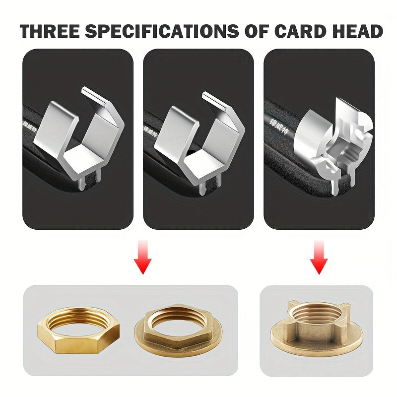 Adjustable Wrench for Bathroom Plumbing Sink Repair Aluminum Alloy Double-Ended